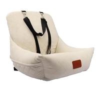 WOOAIDAGG Dog Car Seat for Small Dogs,Ultra-Soft Fabric,2 Storage Pockets & Safety Leash,Adjustable Straps,Easy to Install,Fully Detachable and Washable(Beige)