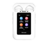 Wooask ChatGPT Translator Earbuds A8 TransBuds | AI Offline Translator with Touchscreen & Independent Operation | No App Needed | Real-Time Translation in 144 Languages | in-Ear & Speaker Modes