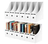 Woobroo 12 Pack Magazine Holder, Magazine File Holder, Cardboard A4 Size Desktop Organiser with Labels, for Home School Office Magazine File