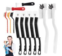 Woobroo 16pcs Crevice Cleaning Brush Set,Hard Bristle Grout Cleaner Grout Brush for Small Spaces to Reach,Tile Cleaning Set,Bathroom Accessory,Cleaning Tools,Cleaning Supplies for Toilet,Sink,Tile