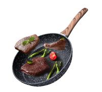 Woobroo 28cm Non-Stick Small Frying Pan with Sturdy Handle - Anti-Scratch, Anti-Stain, Cast Aluminium, Induction Hob Compatible, PFOA Free, Black