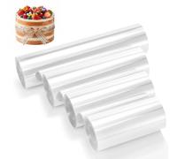 Woobroo 4 Rolls Cake Collar - 30cm/20cm/15cm/10cm x 10m Transparent Acetate Sheets Suitable for DIY Baking Thickened Cake Edge Film, Cake Decoration and Chocolate Mousse Preparation