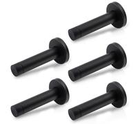 Woobroo 5 Pcs 90mm Door Stop - 304 Stainless Steel Wall Protector with Rubber Bumper Pads Ideal for Home and Office Use