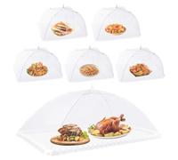 Woobroo 6 Pack Food Covers Mesh Pop Up - 1x17 Inch Large & 5 Small Nets Foldable Umbrella Design for Cake, Fruit, BBQs, Parties & Picnics
