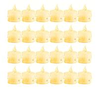 Woobroo Battery Tea Lights Candles, 24 Pack 100+ Hours Realistic & Bright Electric Fake Battery Operated Flameless LED Candle Lights for Halloween Christmas Wedding Festival in Warm Yellow
