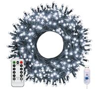 Woobroo Fairy Lights & USB String Lights, 20m 200 LEDs Copper Wire Light & Waterproof Outdoor Christmas Lights for Indoor Outdoor Lighting, Bedroom, Wedding Decor, Party, Christmas, Tree - White