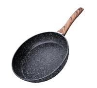 Woobroo Frying Pan, 20cm Non Stick Small Frying Pan with Sturdy Handle-Anti-Scratch Anti-Stain, Cast Aluminium Stone Skillet Pan for Induction Hobs, PFOA Free, Black