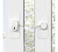 Woobroo Window Locks for UPVC Windows, 2 Packs Window Safety Locks No Drilling Window Restrictor for UPVC, Window Locks Child Safety with Key, Pet Child Locks Refrigerator Lock for Childproof