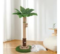 Woochpet Cat Scratching Post 35'' Tall Cat Scratcher Tree Tower Scratching Posts for Indoor Cats with Cat Toy Mouse Hole and Interactive Wooden Ball for Kittens Adults Cats