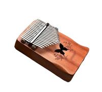 Wood 17 Key Kalimba Thumb Piano Portable, for Beach Parties Wedding Performances Finger Piano with Tune Hammer, Study Instruction(Butterfly A)