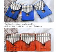 Wood 17 Key Kalimba Thumb Piano Portable, for Beach Parties Wedding Performances Finger Piano with Tune Hammer, Study Instruction(Sun A)