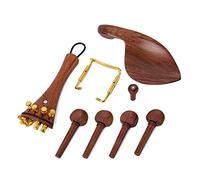 Wood 4/4 Violin Parts Accessories Set With Chin Rest Endpin Tailpiece Tuning Pegs Ebony Chin Rest For Violin Replacement