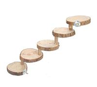 Wood 5 Layer Bird Toy Ladder for Parakeet Cage, Bird Ladder Bridge Wooden Parrot Hamster Climbing Ladder Toys Promotes Exercise