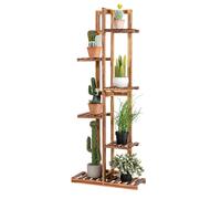 Wood 6 Tier 7 Pots Plant Stand Free-standing with Anti-tipping Device