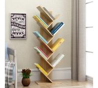 (Wood, 9 Tier) Freestanding Tree Bookshelf Wood Display Shelf Organiser