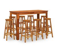 Wood Acacia Bar Set Bistro Dining Set Multi Sizes/Models 3/5/7 Piece vidaXL