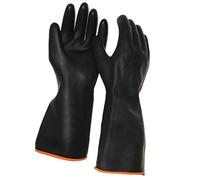 Wood Acid and Alkali Resistant Gloves Black Double-Layer Lengthened and Thickened Rubber Industrial Chemical Protection Gloves