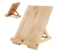 Wood Adjustable Wooden Book Holder - Ideal Convenience, Wooden Adjustable Book Holder, Reading Rest Holders with Charging Hole | Desktop Cell Phone Stand for Tablet PC Textbook/Music Document