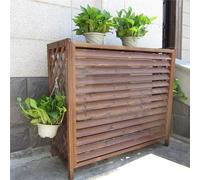 Wood Air Conditioning Cover, Air Conditioning Rack Shell Blinds, Air Conditioner Cover Outdoor, Ventilation/Sun-Proof/Rain-Proof(Size:100X43X94Cm)