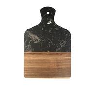 Wood and Black Marble Cutting Board for Kitchen Decor,Serving Board for Steak Fruits with Handle,Chopping Board