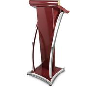 Wood and Metal Lectern Podium for Speeches, Religious Services, School Presentations & Concerts - Professional Floor Display Stand for Events & Public Speaking
