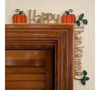 Wood and Metal Pumpkin Corner Decoration for Seasonal Indoor Use, for Homes and Offices to Celebrate Autumn Holidays Like Thanksgiving and Halloween (4)