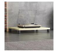 Wood and Metal Stereo Stand for Small Spaces Multi Tier Audio Component Media Cabinet Modern Furniture for Home Theater and Living Room