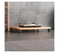 Wood and Metal Stereo Stand for Small Spaces Sturdy Multi Level Audio Component Media Cabinet Perfect for Home Theater and Entertainment Setup