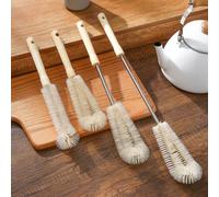 Wood and Nylon Bottle Cleaning Brush for Use on Glass Jugs, Stirring Bottles, Drum Containers, Sports Bottles, and Baby Feeding Bottles (Narrow mouth 30cm)