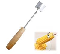 Wood and Stainless Steel For Corn Peeler with Safety Push Down Design for Effortless and Secure For Corn Kernel Removal on the Cob (1pcs)