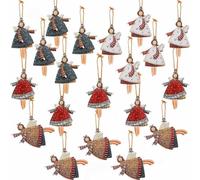 Wood Angel Christmas Ornaments - 20 PCS Xmas Tree Hanging Decoration - Gift for Mom Friends