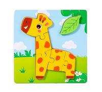 Wood Animal Food Matching Puzzle Toy For Kids Early Learning Educational Cognitive Development Game Transportable Travel Riddles For Children