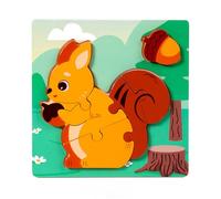 Wood Animal Food Matching Puzzle Toy For Kids Early Learning Educational Cognitive Development Game Transportable Travel Riddles For Children