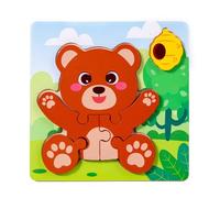 Wood Animal Food Matching Puzzle Toy For Kids Early Learning Educational Cognitive Development Game Transportable Travel Riddles For Children