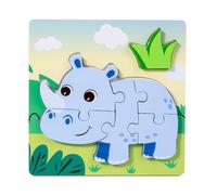 Wood Animal Food Matching Puzzle Toy For Kids Early Learning Educational Cognitive Development Game Transportable Travel Riddles For Children