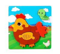 Wood Animal Food Matching Puzzle Toy For Kids Early Learning Educational Cognitive Development Game Transportable Travel Riddles For Children