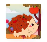 Wood Animal Food Matching Puzzle Toy For Kids Early Learning Educational Cognitive Development Game Transportable Travel Riddles For Children