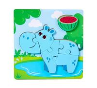 Wood Animal Food Matching Puzzle Toy For Kids Early Learning Educational Cognitive Development Game Transportable Travel Riddles For Children