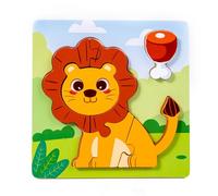Wood Animal Food Matching Puzzle Toy For Kids Early Learning Educational Cognitive Development Game Transportable Travel Riddles For Children