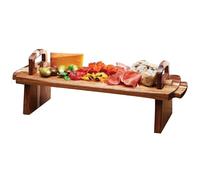 Artesà Raised Food Display Stand, Wooden Serving Board for Cheese Board and Food, Cakes, Desserts, Grazing and Buffets, 37 x 12 x 13cm, Brown