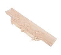 Wood Applique Panel for Cabinets, Hand Carved French Style | Solid Wood, Unfinished Brown Finish, 13.8x3.5 Inch Size, for Doors and Corner Panels