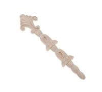 Wood Appliques Onlays 1pc Unpainted Long Wood Carved Decal Strip Corner Upright Applique Frame Home Furniture Wall Door Bamboo Shape Flower Ornament for Cabinet Decoration(Color 1)