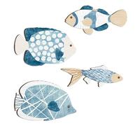 Wood Arte-Seehaus-Fischen, Coastal Wall Boards | Sea Beach Decorations, Marine Inspired Wooden Ornaments for Bathrooms, Entrance Area, Garden Room or Summer Decorations