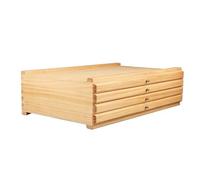 Wood Artist Supply Storage Box,4 Drawer Large Capacity Pine Wood Art Supplies Organiser with Compartment for Painting Accessoires Pastels Pencils Pens Brushes Stamp (4 Drawer)