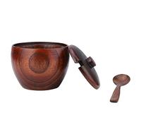 Wood ass Spice Jars, Seasoning Jar, 1Pc Nordic Concise Style Solid Wood Spice Jar Seasoning Pot Sugar Bowl with Spoon and Lid for Kitchen Tool