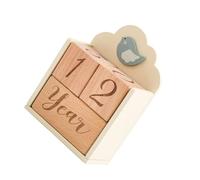 Wood Baby Monthly Landmark Card Blocks Square Engraved Newborns Birthday Landmarks Board Photography Props Baby Photo Props