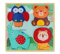 WOOD baby puzzle, LARGE educational puzzle, 8m+ BamBam. (Animals, Uni)