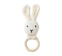 Wood Baby Rattle Baby Toy Handmade Newborn Toy Early Development Grips Long Ear Animal Rattle for Boys Girls Natural Wood Teether Newborn Gift