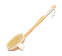Wood Back Scrubber for Shower Detachable Bath Brush Long Handle Wall Mount Shower Body Brush for Men Women Elder