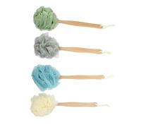 Wood Back Scrubber for Shower Wall Mount Shower Brush Long Handle Can Produce Rich Foam for Men Women Elder